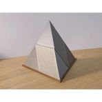 Geometrik Piramit Puzzle – 4 Parçalı Akıl Oyunu, Dekoratif Zeka Geliştirici Yapboz - Gri