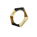 Geometrik Reçine Kemik Model 65 mm Çapında Siyah Amber Parlak Bijuteri Bilezik Vintage ve Şık