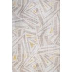 Geometrik Sarı Pamuk Dikdörtgen Pamuk Makinada Yıkanabilir Kaymaz Taban Dijital Makine Baskı Salon Halı-I-Crea_Klein-2319AK-120x300