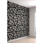 Geometrik Şekilli Ahşap Desenli Yırtılmaz Tekstil Duvar Kağıdı, 300 x 200