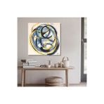 Geometrik Soyut El Yapımı Yağlı Boya Tablo 96x95cm