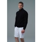 George Phoenix Daily Core - Siyah Yarım Fermuarlı Pamuklu Erkek Oversize Sweatshirt