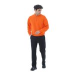 George Phoenix Yarım Fermuarlı Pamuklu Erkek Oversize Sweatshirt (Turuncu, XXL)