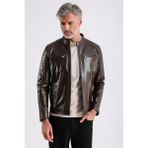 Georges Erkek Spor Deri Mont - Fındık - 3XL