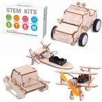 Georgie Porgy Çocuklar için STEM Kitleri 3D Ahşap Yapbozlar STEM Oyuncaklar Bilim Setleri Kendin Yap Model Yapı El Sanatları Kitleri Erkek Kız Çocuklar için Doğum Günü Hediyeleri (Uçak Araba Gemi