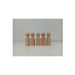 Gepetto Kayın Ağacından Ahşap Ham Peg Bebek 5'li Erkek Figürü Pegdoll