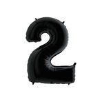 Gepettoys Siyah Folyo Balon 2 Rakamı 100 Cm