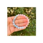 Gepstone Pembe Kuvars ve Akuamarin Doğal Taş Bileklik 8 MM SSE33Z