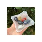 Gepstone Selenit Kase ve 7 Çakra Taşları (Sitrin,Pembe kuvars,Lapis Lazuli, Şungit,Ametist, Aytaşı,Akik)