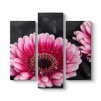 Gerbera Çiçeği Tablosu 96 x 90-3 Parçalı