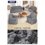 Gerbera Home Collection Bürümcük Koltuk Örtüsü Takımı 3+3+1+1 Gri