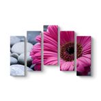 Gerbera & Taşlar Tablosu 112 x 72-5 Parçalı