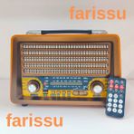Gerçek Ahşap Eskitme Görünümlü RT-750 Nostaljik Müzik Kutusu – 3 Band Radyo / Bluetooth / USB - Açık Kahverengi