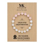 Gerçek Aytaşı Gerçek Pembe Kuvars Bileklik Mk.7000.824- Rahatlık-Dinginlik-Enerji- Stres Bilekliği
