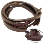 Gerçek Deri Bağcık 150 cm-1 Adet, Nubuk Timberland Dexter vb. Ayakkabılara Uyumlu Loafer ve Makosen Ayakkabılar için Uygun 3x2 mm Kalınlıkta Hakiki Deri Ayakkabı Bağcığı (Koyu Kahve)