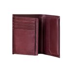 Gerçek deriden erkek cüzdanı – bozuk para bölmeli ince cüzdan, 4 kart gözü, 2 pencereli ve ince bölme – Bordo klasik tasarım, asil deri astarlı, 9,5 x 13 x 1 cm, Kahverengi Kırmızı, 9,5cm x12,5cm,