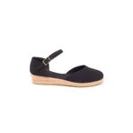 Gerçek Elişi Hasır 3cm Topuklu Bantlı Günlük Kadın Espadril Handmade Siyah 43