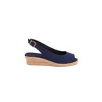 Gerçek Elişi Özel Imalat Elişi Günlük Rahat 3cm Bantlı Sandalet Handmade Lacivert 36