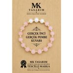 Gerçek İnci Gerçek Pembe Kuvars Bileklik Mk.7000.829- Rahatlık-Dinginlik-Enerji- Stres Bilekliği