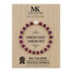Gerçek Yakut Taşı Gerçek İnci Bileklik Mk.7000.823- Rahatlık-Dinginlik-Enerji- Stres Bilekliği