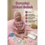 Gerçekçi Et Bebek 43 Cm Uyuyan Bebek - %100 Silikon Dokulu Aksesuarlı Reborn Oyuncak