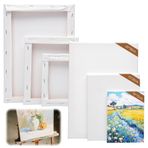 Gerdirmeli tuval seti, 6 adet farklı boyutlarda 30 x 20/20 x 15/15 x 10 cm, yağlı akrilik boyama, sanatçı tablo resimleri, akrilik boyalar, kanvas boyama ve el işi için tuval