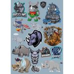 Gergedan Sticker Set-2 17 Parça Telefon, Tablet, Defter, Laptop Sticker