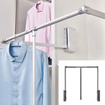Geri çekilebilir Ağır PullDown Dolap Çubuk Ayarlanabilir Genişlik Dolap Ray Askı nizer Sistemi Ev StorageSilver 5566mm Uzaylar Uyar