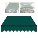 Geri Çekilebilir Gölgelik Tente Yedek Kumaş Dış Mekan Güneş Barınağı Yeşil 16x6.5ft (5x2m) Veranda Güverte ve Bahçe Kullanımı için Dayanıklı UV Dayanıklı Malzeme