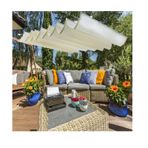 Geri Çekilebilir Su Geçirmez Dalga Tente Örtüsü - Pergola Veranda Güverte Avlu ve Çardak için U Şekilli Gölge Yelken - Dış Mekan Gölgelik (G: 1,8 m/5,9 ft x L: 13 m/42,5 ft)