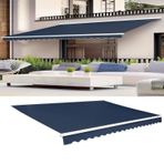Geri Çekilebilir Tente Üstü Yedek Kumaş (Çerçevesiz) Dış Mekan Güneşlik Barınağı Gölgelik Örtüsü Avlu Güverte Balkon için Su Geçirmez Polyester (Mavi, 6,5 x 1,5 m)