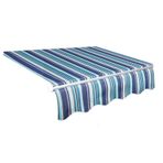 Geri Çekilebilir Tente Üstü Yedek Kumaş (Çerçevesiz) Dış Mekan Güneşlik Barınağı Gölgelik Örtüsü Avlu Güverte Balkon için Su Geçirmez Polyester (Mavi Çizgili, 2 x 1,5 m)