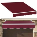 Geri Çekilebilir Teras Stor Perde Yedek Kumaş (Çerçevesiz), Suya Dayanıklı, Pencere, Kapı, Güneşlik, Dış Mekan Tente, Teras Tente, Polyester, Şarap Kırmızısı, 2x1,