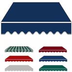 Geri Çekilebilir Teras Stor Perde Yedek Kumaş (Tek Kumaş) %100 Polyester 280 g Suya Dayanıklı Güneşlik Pencere, Kapı, Pazar, Teras için (Boyut: 6 x 3 m, Su Geçirmez