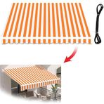 geri çekilebilir veranda tente, Geri Çekilebilir Tente Örtüsü 3 m 3,7 m 16 ft 20ft Veranda Tente Yedek Kumaş Su Geçirmez Polyester Gölgelik Kumaş Güneşlik Barınağı (Çerçevesiz) (Boyut: 13,5 x 9 fit