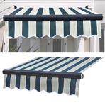 Geri çekilebilir veranda tente gölgelik suya dayanıklı Polyester gölge barınağı güverte balkon bahçe tente kumaş yedek boyut 16x10ft şerit rengi.
