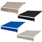 Geri çekilebilir veranda tente gölgelik UV korumalı manuel güneşlik örtüsü, güverte penceresi için yedek kumaş polyester 10/12/13/16 ayaklar siyah/gri/mavi/kahverengi 3,7 x 2,4 m gri