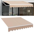 Geri Çekilebilir Veranda Tente Kumaş Değiştirme %100 280 g Polyester Kumaş Güneşlik Gölgelik Örtüsü Pencere Kapı Market Güvertesi için Suya Dayanıklı Güneşlik Örtüsü (10 x 16 ft)