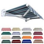 Geri Çekilebilir Veranda Tentesi Yedek Kumaş (Çerçevesiz) %100 280 g Ployester Pencere Kapı Güneşlik Barınak Kanvas, Avlu, Güverte, Balkon için Saçaklı Kanvas (Renk: B, Boyut: (25 x 10 ft) 7x3 m)