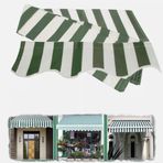 Geri çekilebilir veranda tentesi yedek kumaş dış mekan güneş tentesi, 280 g polyester, UV koruması, avlu kapısı ve balkon için su geçirmez barınak (6 x 2,5 m/19,7 x 8,2 ft)