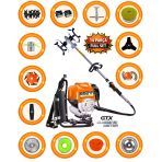 German Bp 454 Sırt Tipi 14 Parça Set Ot Çim Biçme Tırpanı+Toprak Eşeleme + Akrobat Çapa +Çelik Fırça