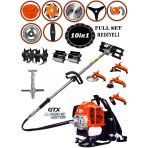 German F801 Panzer Seri 14 Parça Full Set Sırt Tipi Benzinli Çalı Çim Biçme Tırpanı Güçlü Yüksek Performans