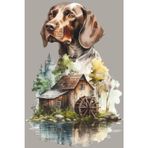 German Shorthaired Pointer Notebook for Dog Lovers – 6 x 9 College Ruled Lined Notebook, Paperback Matte Cover, GSP with Rustic Water Wheel Mill Scene, Journal for Writing, Notes and Planning