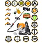 German W-9400 F8 Motor 14 Parça Full Set Sırt Tipi Benzinli Çalı Çim Biçme Tırpanı Güçlü Yüksek Performans