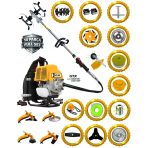 German Wr 498 Güçlü Yüksek Performans 14 Parça Full Set Sırt Tipi Benzinli Çalı Çim Biçme Tırpanı
