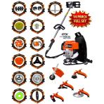German Ws-5200 Arazi Seti 14 Parça Full Set Sırt Tipi Benzinli Çalı Çim Biçme Tırpanı Güçlü Performans