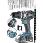 Germany Blue-Xline Pro 58 V 8 Ah Metal Şanzıman Çift Akülü Şarjlı Vidalama Full Matkap Seti