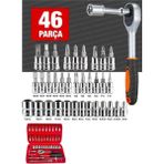 Germany Steel 58 Parça 46MINI Lokma Takımı Otomatik Cırcırlı 1/4" 12 Parça Kombine Açık Ağız-Yıldız Anahtar Takım