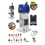 Germany Steel Alman 4200Rpm 6 Kademe Devir Ayarlı Formika Traşlama Freze Makinesi 6 Mm Pens + 12 Adet Uç MAVİ