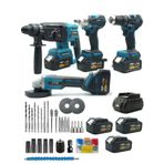 Germany Style Akülü Ultra 4lü Set Makina 125mm Avuç Taşlama, Sds Plus Kırıcı Delici Hilti, Somun Sıkma Sökme, Vidalama Matkap